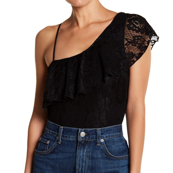 Socialite Tops - NWT Socialite One Shoulder Lace Bodysuit